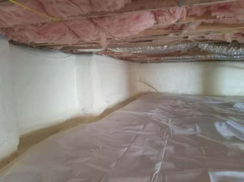 Crawl space encapsulation with closed-cell spray foam for Attic Insulation in South Heidelberg